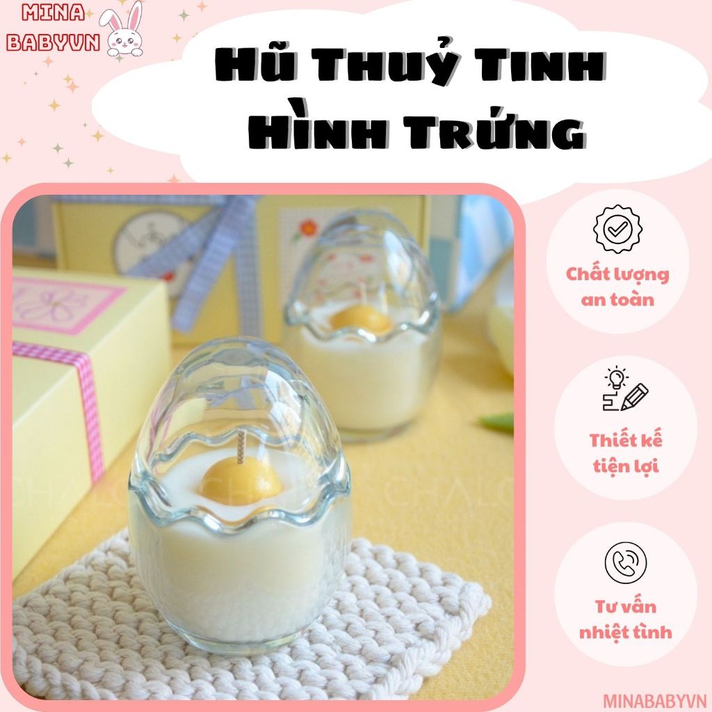 Hũ thủy tinh hình trứng, Hũ thuỷ tinh làm bánh làm pudding cho bé dung tích 100ml