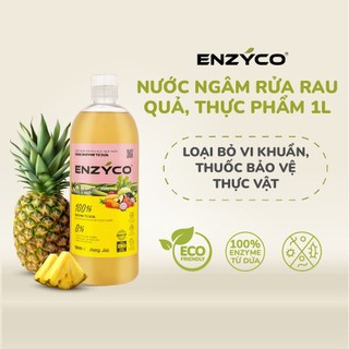 Nước Ngâm Rửa Rau Củ Quả Sinh Học ENZYCO Hương Dứa 1L, Nước Rửa Trái Cây Thực Phẩm An Toàn 100% Enzyme Từ Dứa