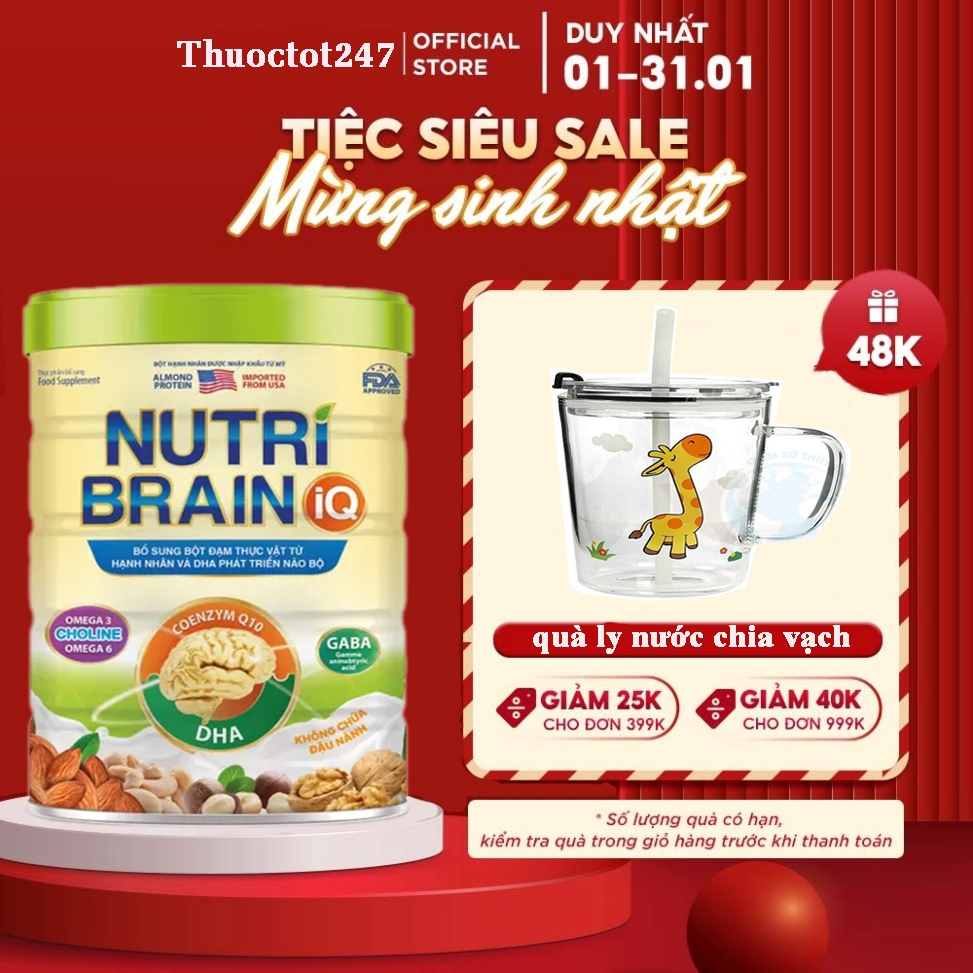 Sữa phát triển trí não cho bé NUTRI BRAIN IQ giúp bé thông minh nhớ lâu, tăng sự tập trung và vitamin, đề kháng