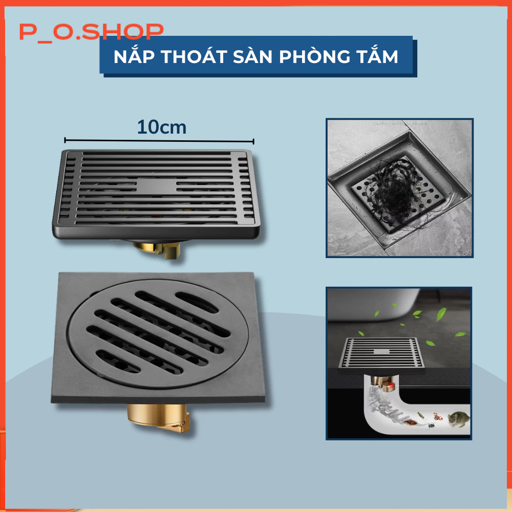 【🔥Rẻ】Phễu Thoát Sàn ,Thoát Sàn Chống Mùi Dày Chất Liệu Đồng Cao Cấp (10x10 CM)