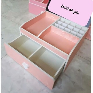 Kệ mỹ phẩm mini 25cm màu hồng phấn