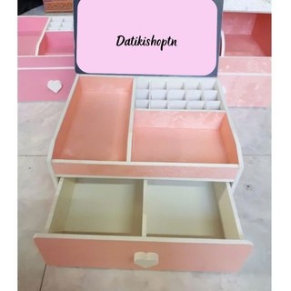 Kệ mỹ phẩm mini 25cm màu hồng phấn