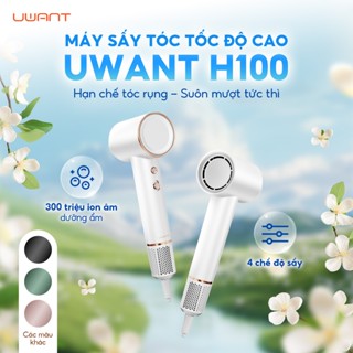 Máy sấy tóc ion âm Uwant H100 tốc độ gió cao 4 chế độ sấy lạnh ấm nóng & luân phiên làm mát BH 2 năm