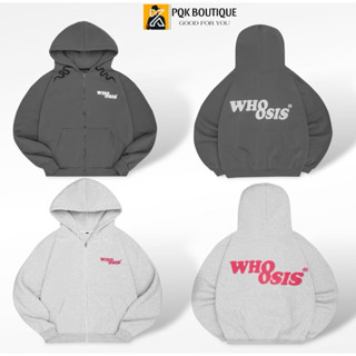 Áo Khoác Zip Nỉ Nam Nữ Form Rộng WHO8SIS Hoạ Tiết In Nổi Hot Trend - Pqk Boutique