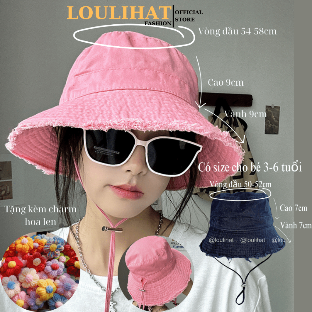Nón bucket tua rua Trơn LOULIHAT, mũ tai bèo rộng vành chống nắng nam nữ thể thao thời trang Hàn Quốc NBLT01