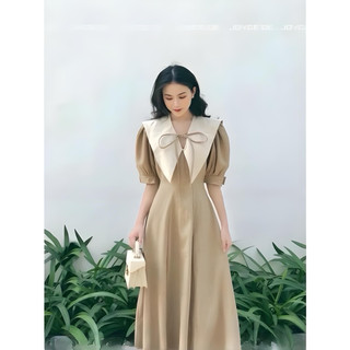 (SHOP BIGSIZE nữ 50kg đến 90kg ) ĐẦM MIDI TIỂU THƯ CỔ SƠ MI THANH LỊCH