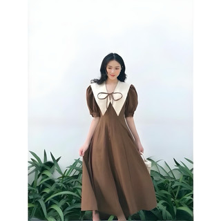 (SHOP BIGSIZE nữ 50kg đến 90kg ) ĐẦM MIDI TIỂU THƯ CỔ SƠ MI THANH LỊCH