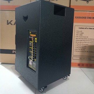 Loa Kéo Karaoke BM G-17x ( Lưới Vàng ) Bass 40cm 1600w Tặng 2 Micro UHF Chống Hú SV71