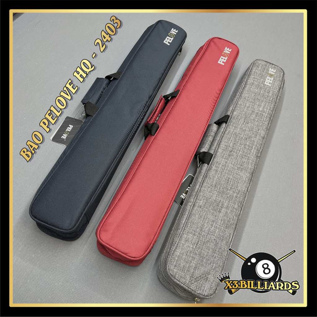 Bao Túi Đựng Cơ Gậy Bida PELOVE 1x2 HQ 2403 1 Chuôi 2 Ngọn, Bao Mềm Vải Giữ Form Tốt Bảo Vệ Cơ Chống