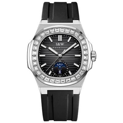 Đồng hồ nam chính hãng I&W Carnival 735G2-S3 Kính sapphire ,Chống nước 50m,Máy cơ (Automatic),mặt đen dây cao su xịn