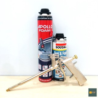 Combo Keo bọt nở Foam Apollo 750ml + Súng bắn keo bọt nở + Nước rửa keo Soudal