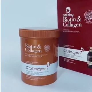 Kem ủ tóc hấp tóc BIOTIN COLLAGEN SALUTING 1000ML