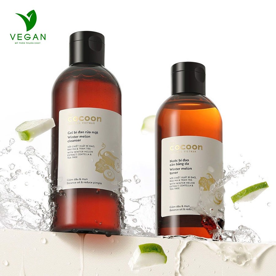 BIGSIZE Gel bí đao rửa mặt cocoon 310ml thuần chay - VEGAN mỹ phẩm thuần chay