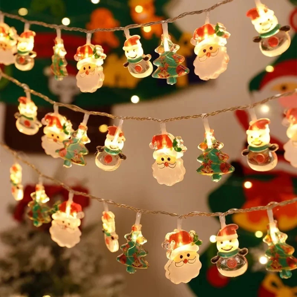 Đèn Tranng Trí Noel, Đèn Led Hình Ông Già Noel , Đèn Trang Trí Giáng Sinh Dài 3M- Đèn Led Trang Trí 