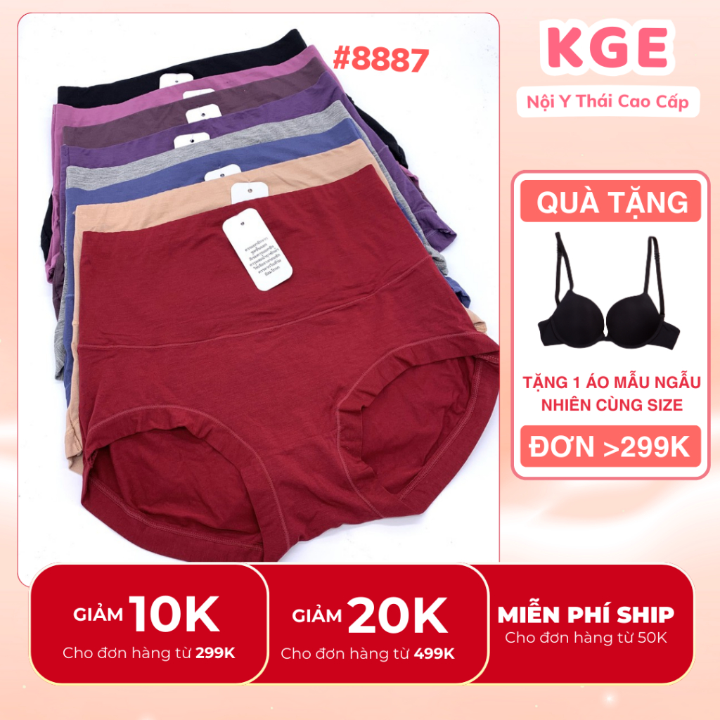 Quần Lót Nữ Cotton Cạp Cao Mông 95 Đến 100Cm Quần Chip Nữ Cạp Cao Không Gian Eva Kge 8887