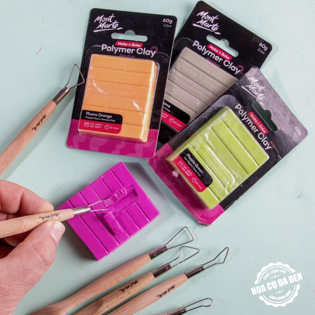 [DA ĐEN - QUẬN 3] Đất Sét Nung Polymer Mont Marte - Polymer Clay 60g