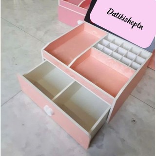 Kệ mỹ phẩm mini 25cm màu hồng phấn