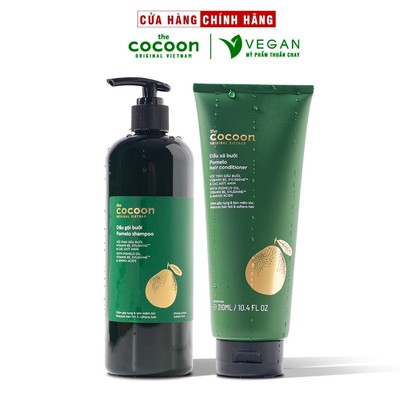 Bộ dầu gội bưởi Pomelo Cocoon Chai 500ml + Dầu xả bưởi Pomelo Cocoon 310ml thuần chay