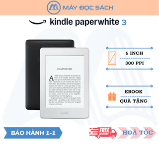 Máy đọc sách Kindle Paperwhite 3 (thế hệ 7) - có đèn nền, màn nhám chống chói - Paperwhite 2015