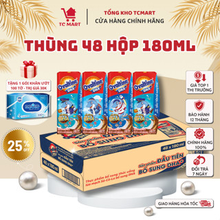 THÙNG 48 hộp Thức uống lúa mạch DHA+ gấp 4 Canxi Ovaltine vị Socola (180ml x 48) - HÀNG CHÍNH HÃNG