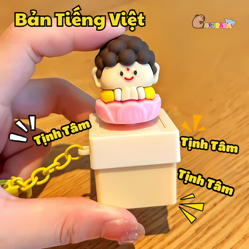 Móc Khóa Vô Tri Gõ Mõ Tụng Kinh Phật (Bản Tiếng VIỆT)Có Nút Bấm Phạt Nhạc Tịnh Tâm,Móc Khóa Giải Nghiệp Giải Tỏa Stress