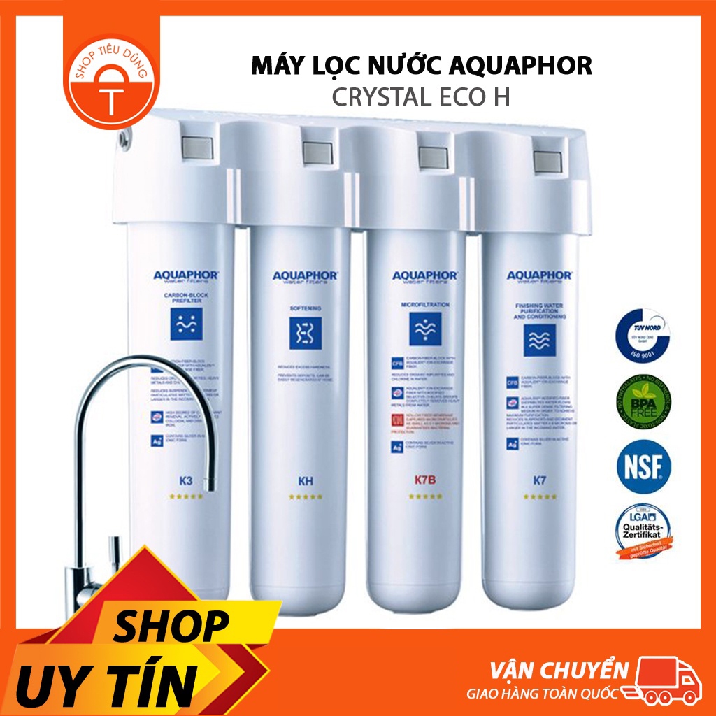 Máy Lọc Nước Nano Aquaphor Crystal Eco (3 cấp lọc) và Eco H (4 cấp lọc) Made in Russia