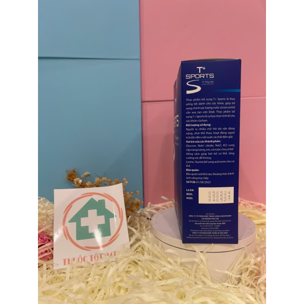 T+Sports Hộp 12 gói Thức uống thể thao bổ sung năng lượng bù nước bù điện giải bồi bổ cơ thể