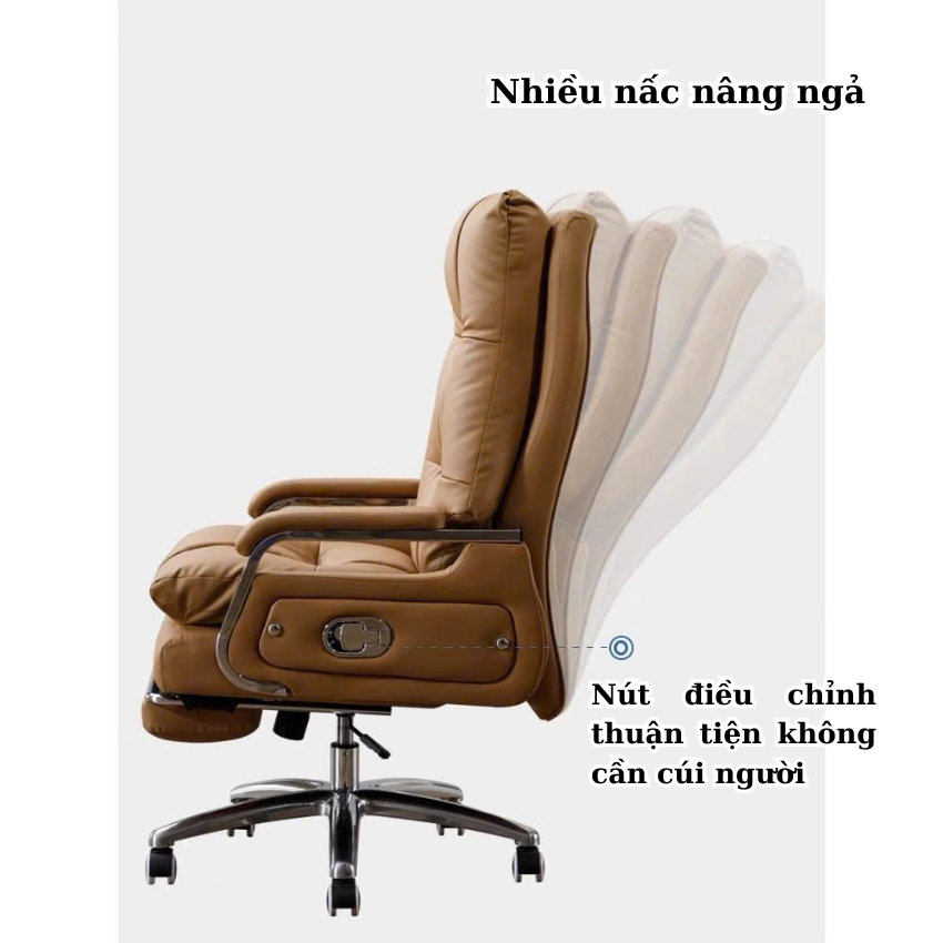 Ghế văn phòng Ghế giám đốc massage 7 chế độ Ghế xoay văn phòng bọc da PU êm ái An Home Pehouse | BigBuy360 - bigbuy360.vn