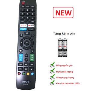 Điều khiển tivi sharp RNF01 smart hàng chính hãng, Remote từ xa tivi sharp dòng internet loại dài nguyên tem