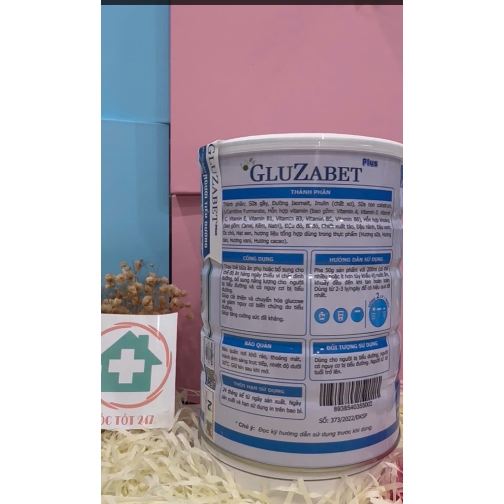 Sữa non tiểu đường Gluzabet 800g ổn định đường huyết, ăn ngon ngủ ngon