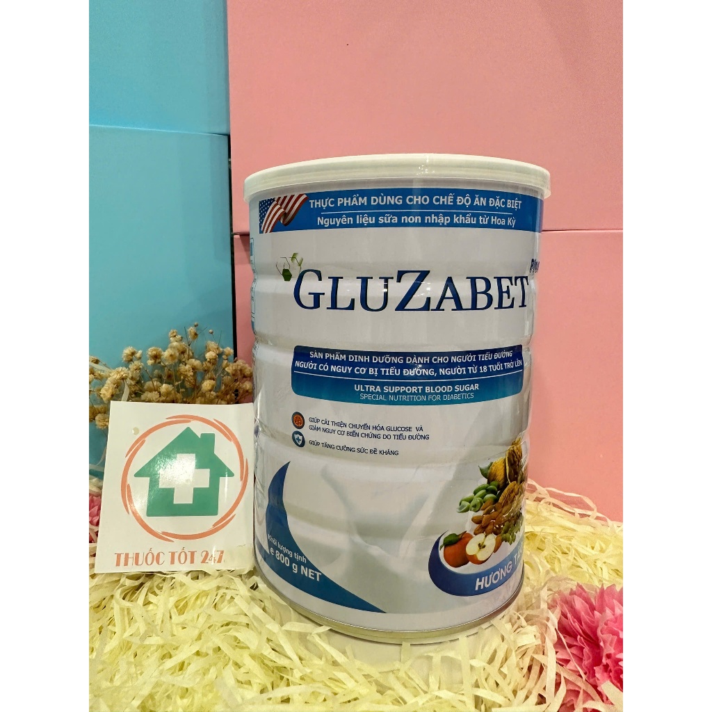 Sữa non tiểu đường Gluzabet 800g ổn định đường huyết, ăn ngon ngủ ngon