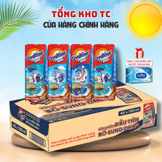 THÙNG 48 hộp Thức uống lúa mạch DHA+ gấp 4 Canxi Ovaltine vị Socola (180ml x 48) - HÀNG CHÍNH HÃNG