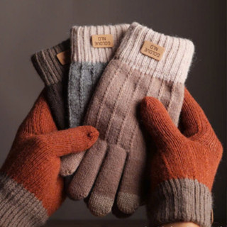 GT17 Găng tay len unisex nam nữ găng tay lót lông giữ ấm mùa thu đông đính tag basic đơn giản thanh lịch