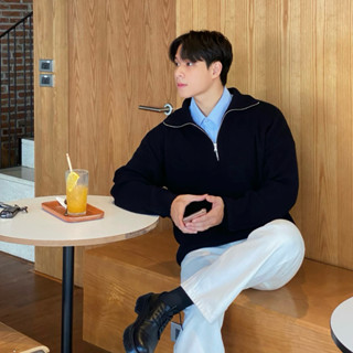 Áo len nam nữ có khoá kéo DaeOne - Half Zip Collar Knit DaeOne