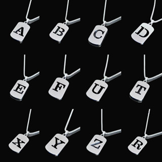 Dây Chuyền Nam Vòng Cổ Titan 26 Chữ Cái Mặt Dây Bóng Xương Đòn Phụ Kiện Trang Sức Y2K Phong Cách Hàn Quốc Cá Tính