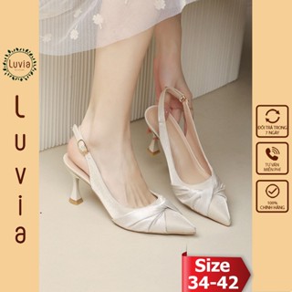 Giày cao gót 7 phân mũi nhọn thiết kế slingback thời trang Luvia 142CG