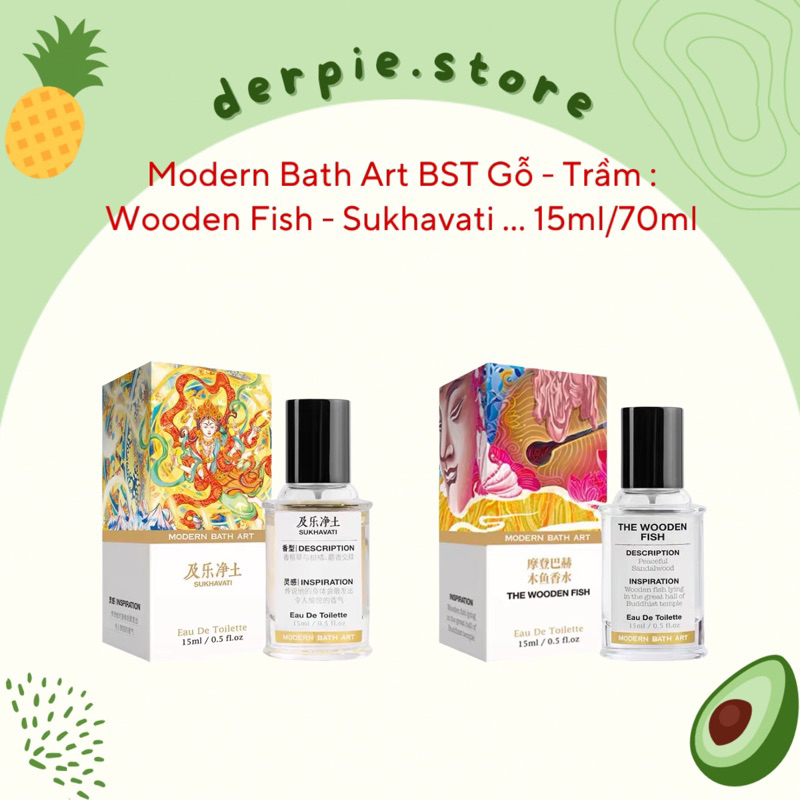 [ 15ML - 70ML ] Nước hoa unisex Modern Bath Art mùi gỗ, trầm, nhang : The Wooden Fish / Mộc Ngư - Su