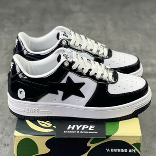 [Hype Sneaker] Giày A Bathing Ape Bape Sta Low Black White (Bape Đen Trắng) | Best Quality.