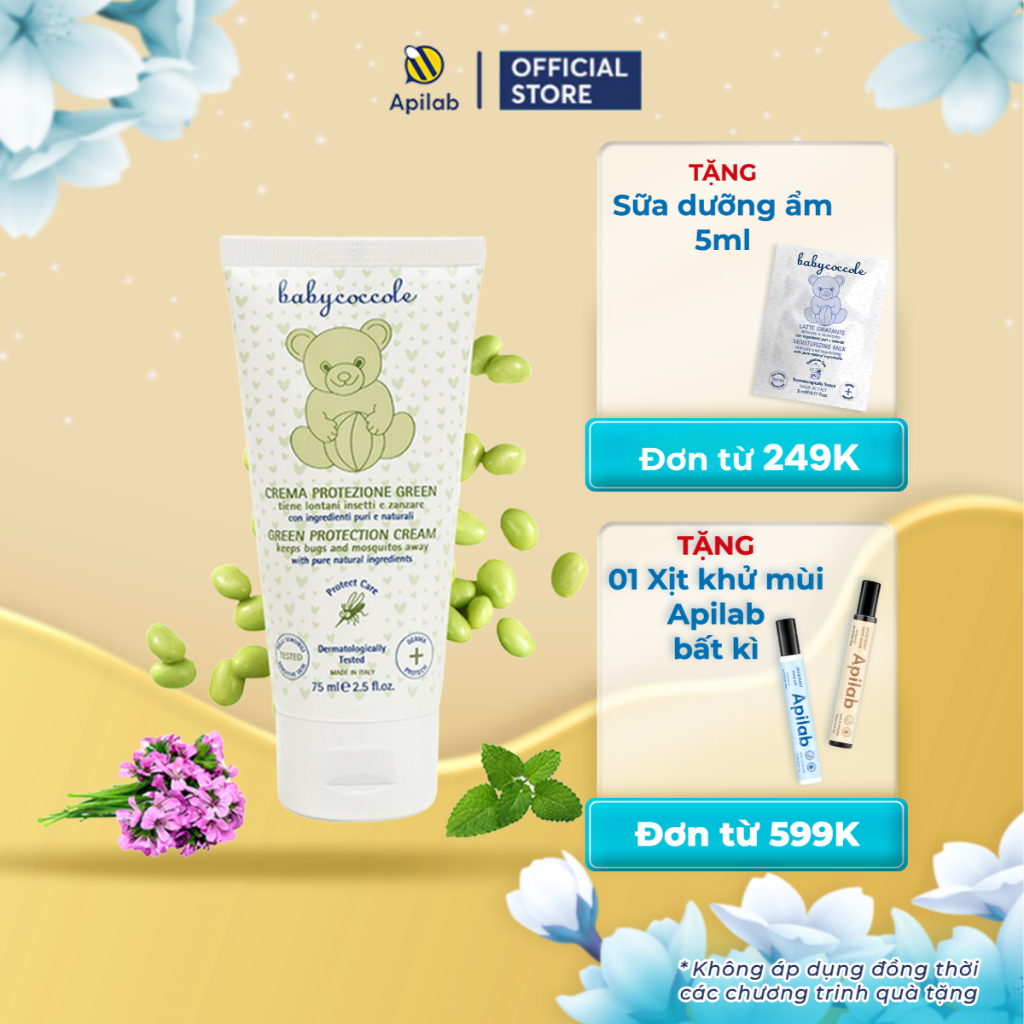 Kem chống muỗi Babycoccole 0M+ cho bé chiết xuất tía tô đất và cây phong lữ 75ml