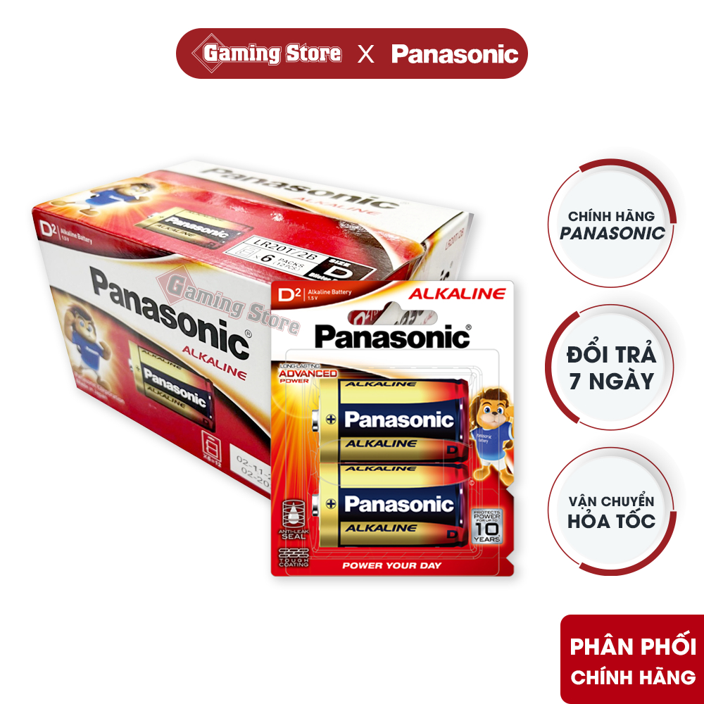 Pin Panasonic Alkaline LR20T / 2B (Pin Đại) - Hàng Chính Hãng