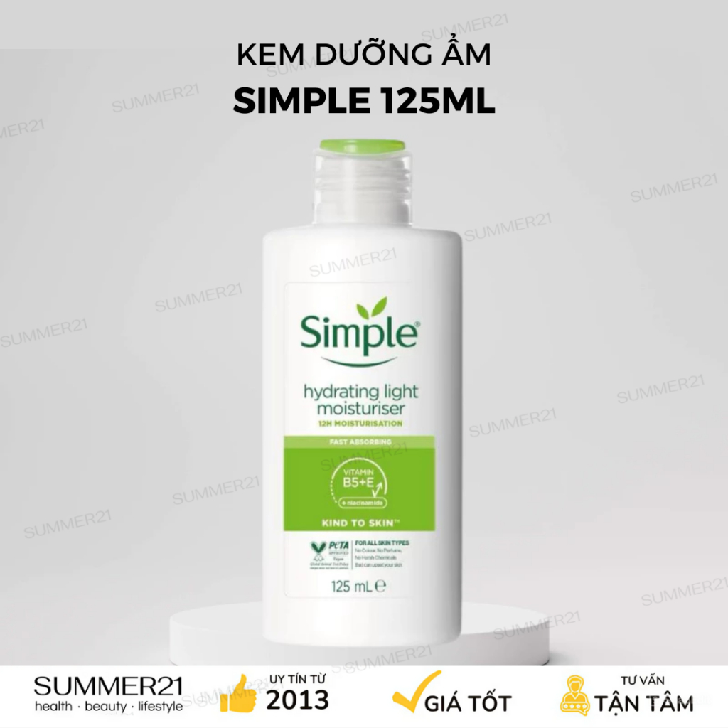 (DATE T2-2026) Sữa dưỡng Simple Hydrating Light Moisturiser 125ml