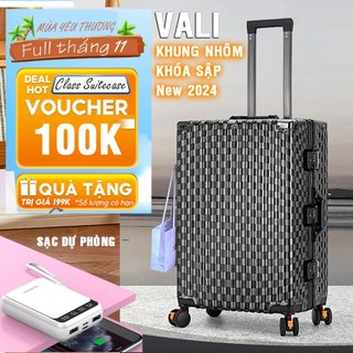  VALI KHUNG NHÔM KHÓA SẬP MẪU MỚI - HỌA TIẾT CỔ  ĐIỂN - ĐƠN GIẢN SANG TRỌNG - DỄ PHỐI ĐỒ - SIZE TIÊU CHUẨN 20 24 29 INCH 