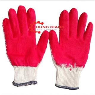 Combo 10 đôi Găng Tay Phủ Sơn Đỏ, Gang Tay Lao Động
