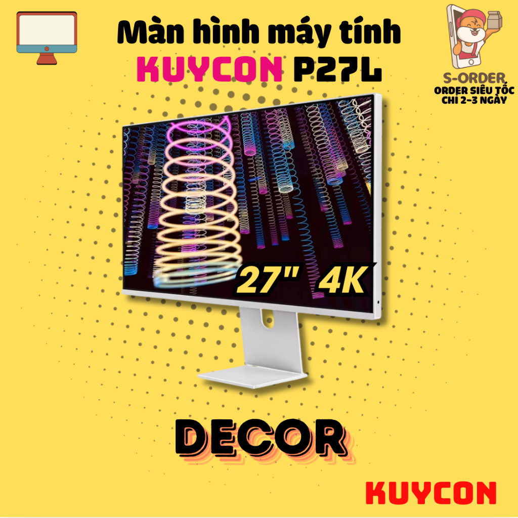 Màn Hình Nhám KUYCON P27L 27 inch - IPS - Độ Phân Giải 4K - USB C sạc ngược- Tần Số Quét 60Hz - Chất