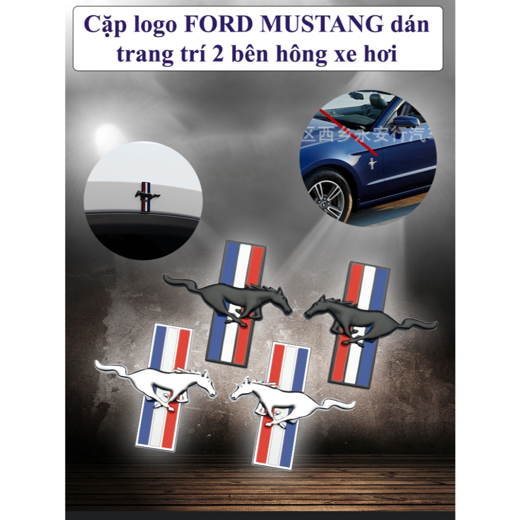 Nẹp hông logo Ford Mustang dành cho ô tô