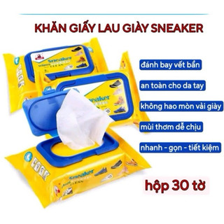 Khăn lau giày vịt vàng 💥 Khăn ướt đa năng lau giày siêu sạch không làm hại vải dùng tiện lợi