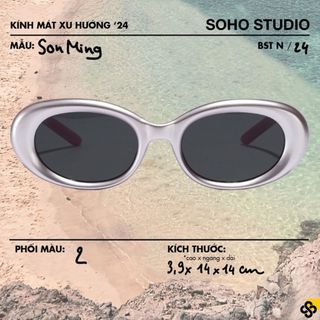   CLEARANCE  Kính mát nam nữ thời trang SON Soho Studio gọng oval thiết kế mới 2024 