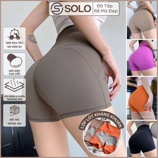 Quần Đùi Biker Tập Gym Yoga Pilates Thể Thao Thun Poly Có Lớp Lót Mềm Co Dãn Thoáng Gymstore 7501