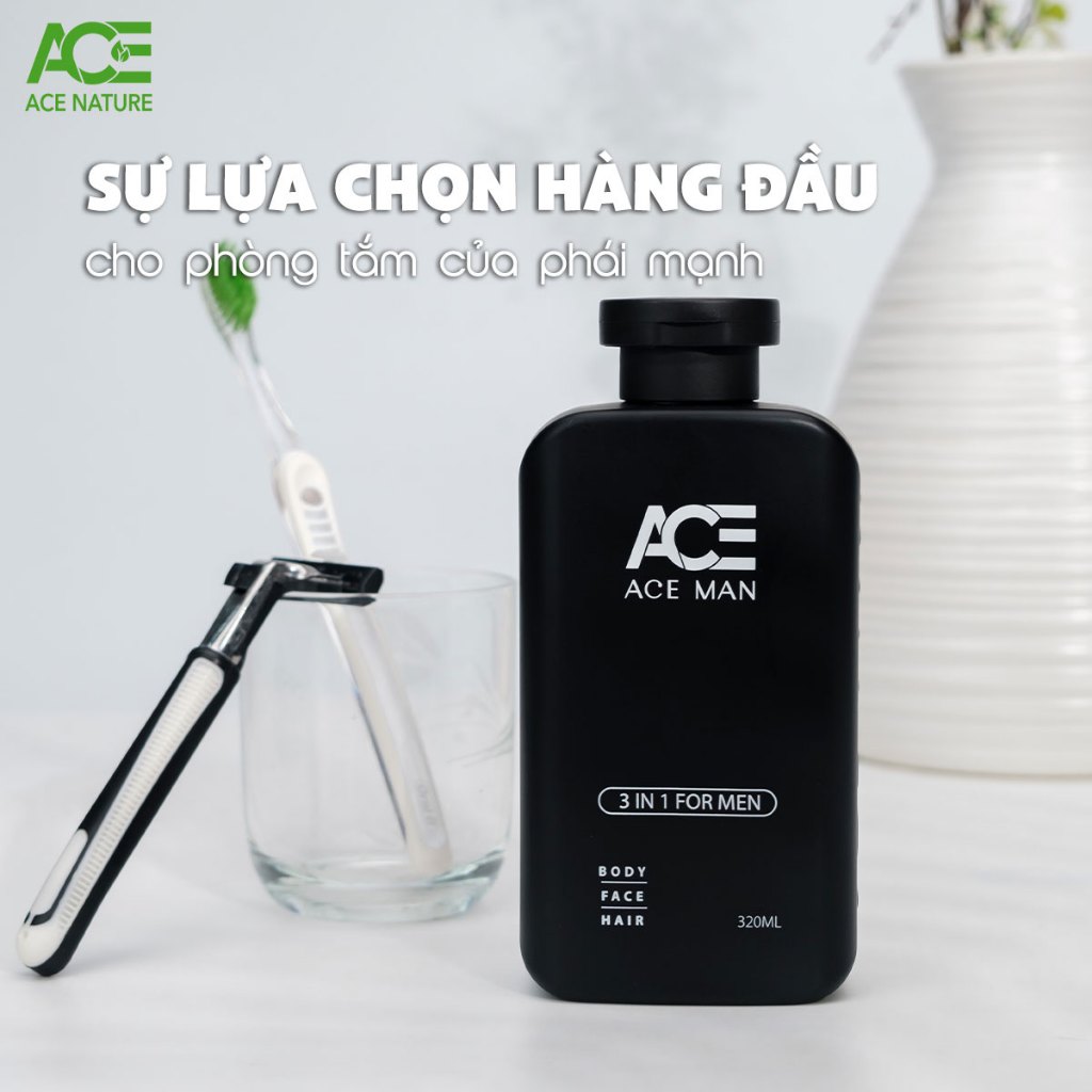 [TẶNG QUÀ] Sữa tắm 3 in 1 nam ACEMAN 320ml tắm gội rửa mặt, sữa tắm hương nước hoa nam tính