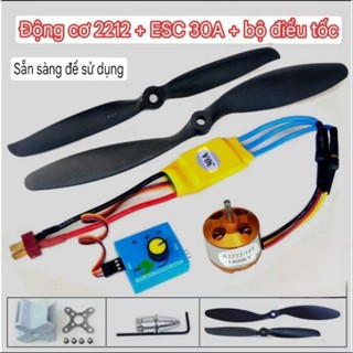 Combo Bộ Động Cơ Không Chổi Than A2212 930KV 2200KV 2450kv A2208 + 30A ESC +Điều Tốc+ Servo+Cánh Quạt Máy Bay Điều Khiển
